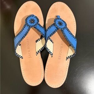 Jack Rogers Women's Ro Rowan Navajo Whipstitch Sandals flip flops blue Size 9